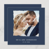 Modern stijlvol script elegant typografie bruiloft aankondiging (Voorkant / Achterkant)