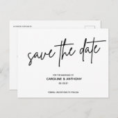 Modern stijlvol script Sla de datum op Briefkaart (Voorkant / Achterkant)