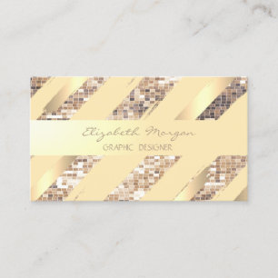 Modern Stijlvol, Stripes, Faux Gold, Sequin Visitekaartje
