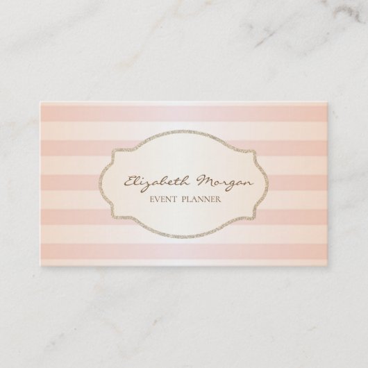 Modern stijlvol strips, Gold Glitter Lijst Visitekaartje (Voorkant)