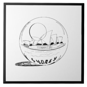 Modern stijlvol Sydney Sity Black White Tegeltje