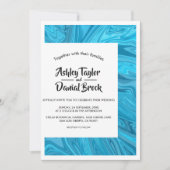 Modern stijlvol Trendy Blue Waves Abstract bruilof Kaart (Voorkant)
