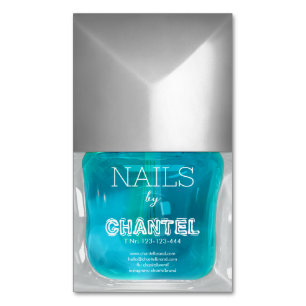 Modern stijlvol trendy neon blauw nagellak chic magnetisch visitekaartje