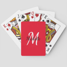 Modern stijlvol trendy rood & wit monogram