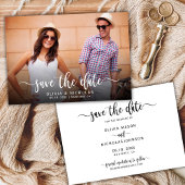 Modern Stijlvol Typografie Script One Photo Weddin Save The Date