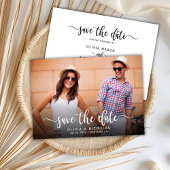 Modern Stijlvol Typografie Script One Photo Weddin Save The Date