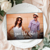 Modern Stijlvol Typografie Script One Photo Weddin Save The Date