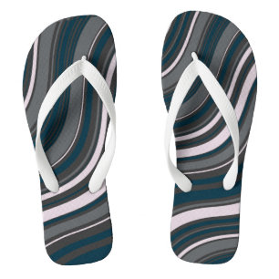 Modern Stijlvol Unsex Rustiek Blauw & Grijs Teenslippers