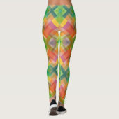 Modern stijlvol vierkant driehoekspatroon leggings (Achterkant)