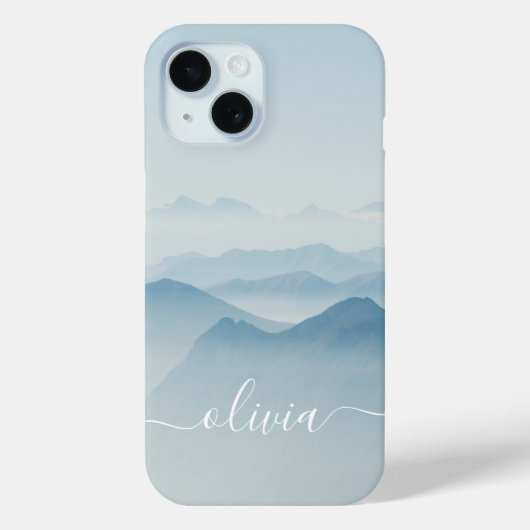 Modern Stijlvol Waterverf Monogram Case-Mate iPhone Case (Achterkant)