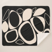 Modern stijlvol zwart crème Abstract patroon Sherpa Deken (Voorkant (horizontaal))