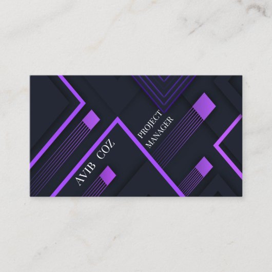 Modern stijlvol zwart geometrisch behang visitekaartje (Voorkant)