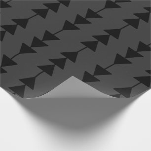 Modern & Stijlvol Zwart Hangende Driehoeken op Smo Cadeaupapier