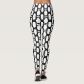 Modern stijlvol zwart wit geometrisch patroon leggings (Achterkant)