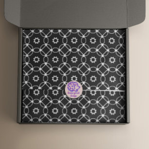 Modern stijlvol zwart-wit geometrisch patroon tissuepapier