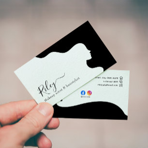 Modern stijlvol zwart-wit Haarstylist Visitekaartje