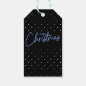 Modern stijlvol zwart-wit kerstscript cadeaulabel (Voorkant)
