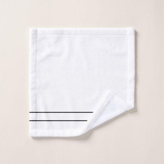Modern Stijlvol zwart-wit monogram Bad Handdoek (Wasdoekje)