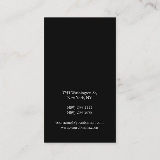 Modern stijlvol zwart-wit Professional Visitekaartje (Achterkant)