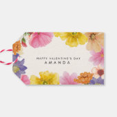 Modern Stijlvolle Bloemen Valentijns's Gift Label Cadeaulabel (Achterkant Horizontaal)