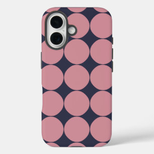 Modern Stijlvolle Roze Polka Dot iPhone 16 Hoesje
