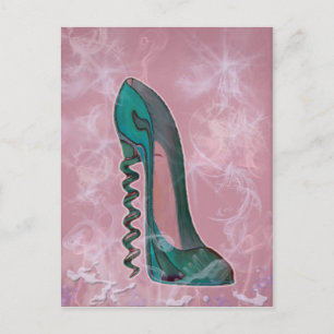 Modern Stiletto shoe corkschroef Briefkaart