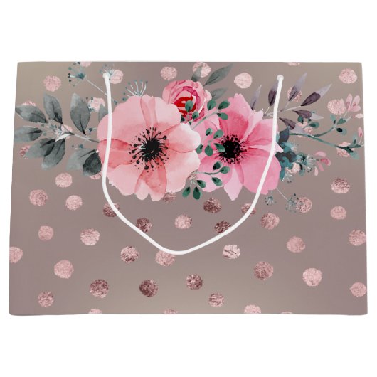 Modern, Stippen, bloemen Groot Cadeauzakje (Voorkant)