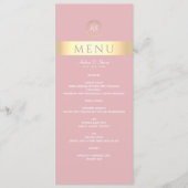Modern Stof Roze Trouwmenu Menu (Voorkant)