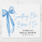 Modern stoffig blauw boog iets blauw Vrijgezellenf Sparkling Wijnetiket (Enkel label)