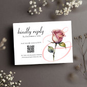Modern stoffig roos blush bruiloft uitnodiging RSV Informatiekaartje
