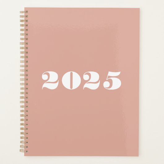 Modern stoffig roze vet typografie op maat jaar planner (Voorkant)