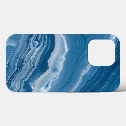 Modern Stone Dusty Blue Marble Case-Mate iPhone Case (Achterkant (horizontaal))