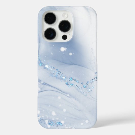 Modern Stone Dusty Blue Marble Case-Mate iPhone Case (Achterkant)