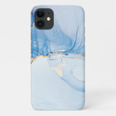 Modern Stone Dusty Blue Marble Case-Mate iPhone Case (Achterkant)