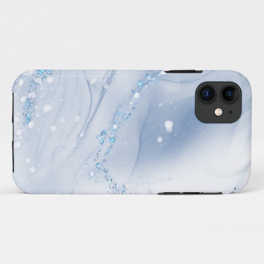 Modern Stone Dusty Blue Marble Case-Mate iPhone Case (Achterkant (horizontaal))