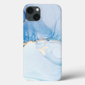 Modern Stone Dusty Blue Marble Case-Mate iPhone Case (Achterkant)