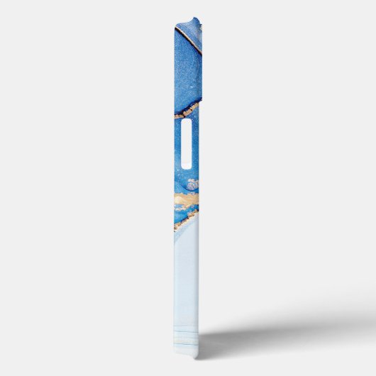 Modern Stone Dusty Blue Marble Case-Mate iPhone Case (Achterkant / Rechts)