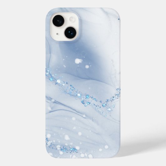 Modern Stone Dusty Blue Marble Case-Mate iPhone Case (Achterkant)