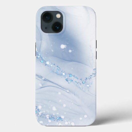 Modern Stone Dusty Blue Marble Case-Mate iPhone Case (Achterkant)