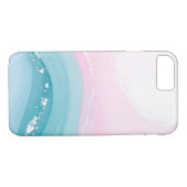 Modern Stone Dusty Blue Marble Case-Mate iPhone Case (Achterkant (Horizontaal))