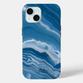 Modern Stone Dusty Blue Marble Case-Mate iPhone Case (Achterkant)