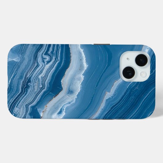 Modern Stone Dusty Blue Marble Case-Mate iPhone Case (Achterkant (horizontaal))