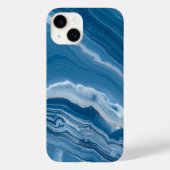 Modern Stone Dusty Blue Marble Case-Mate iPhone Case (Achterkant)