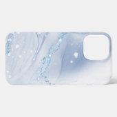 Modern Stone Dusty Blue Marble iPhone Hoesje (Achterkant horizontaal)