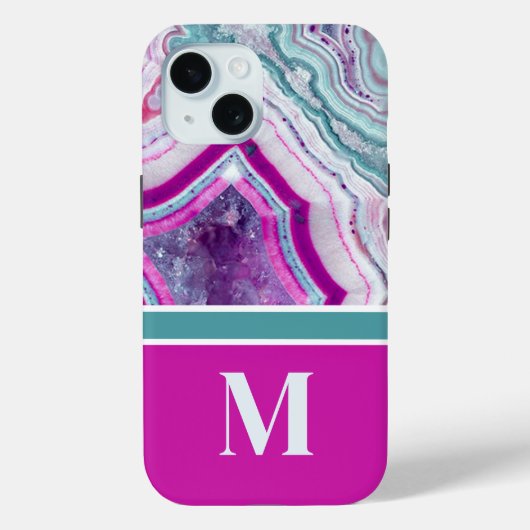Modern Stone Initiaal Monogram Case-Mate iPhone Case (Achterkant)
