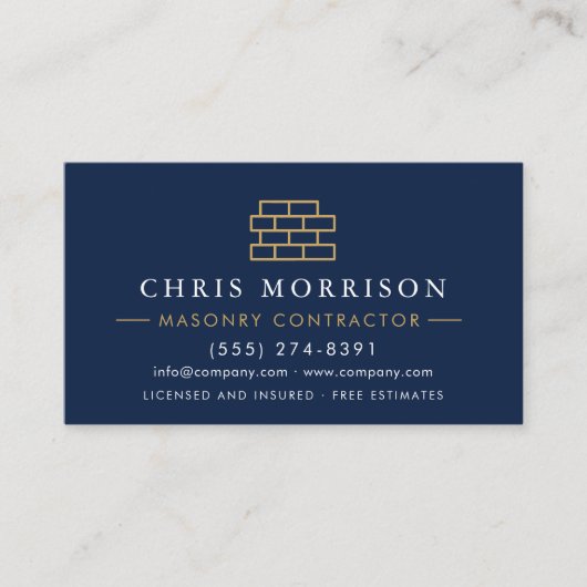 Modern Stone Masonry QR Code Visitekaartje (Voorkant)