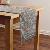 Modern Stone Rock Masonry Pattern Personalized Korte Tafelloper (Voorbeeld)