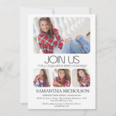 Modern strak 5-foto afstudeerfeest kaart (Voorkant)