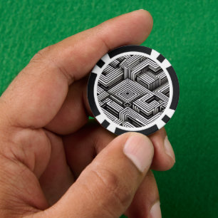 Modern strak Abstract Monochroom Geometrisch Patro Poker Chips