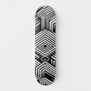 Modern strak Abstract Monochroom Geometrisch Patro Skateboard
